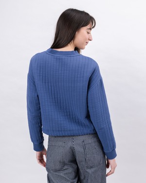 Brava Gum Quilt Sweatshirt Indigo from Brava Fabrics