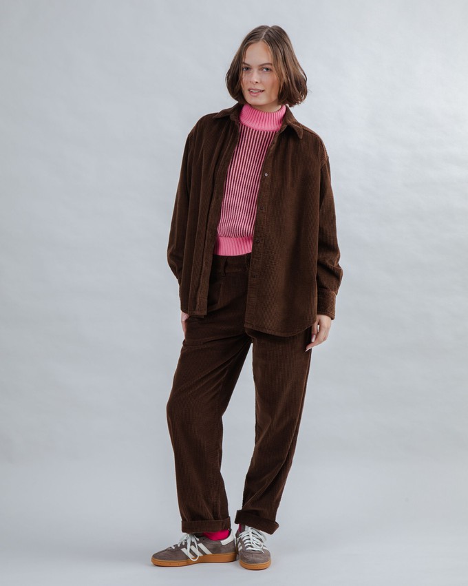 Corduroy Long Overshirt Chocolate from Brava Fabrics
