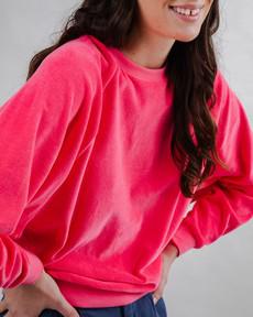 Velvet Raglan Sweatshirt Pink via Brava Fabrics