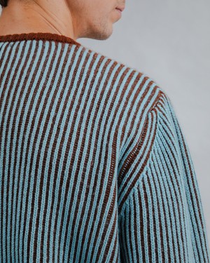 Bicolor Wool Sweater Blue from Brava Fabrics