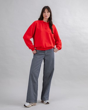Brava Gum Polo Sweatshirt Red from Brava Fabrics