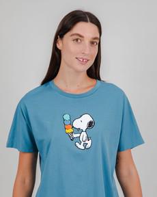 Peanuts Icecream Oversize Tee Blue via Brava Fabrics