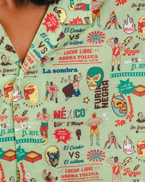 Lucha Libre Aloha Shirt from Brava Fabrics