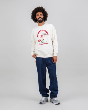Hot & Brava Pizza Sweatshirt White from Brava Fabrics