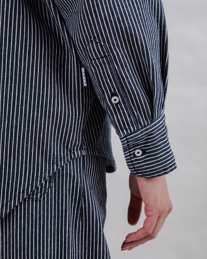 Striped Denim Long Overshirt from Brava Fabrics