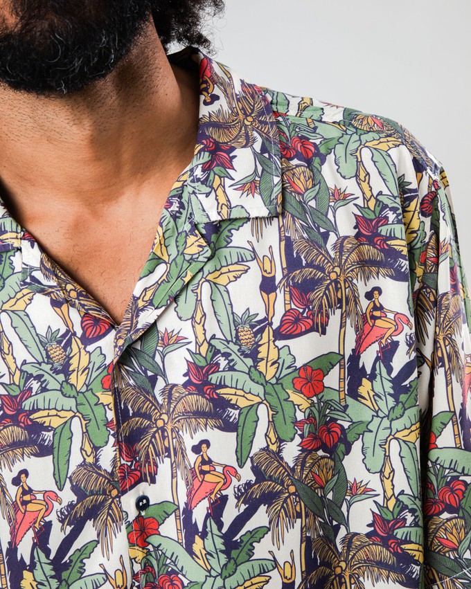 Helios Aloha Shirt Ecru from Brava Fabrics