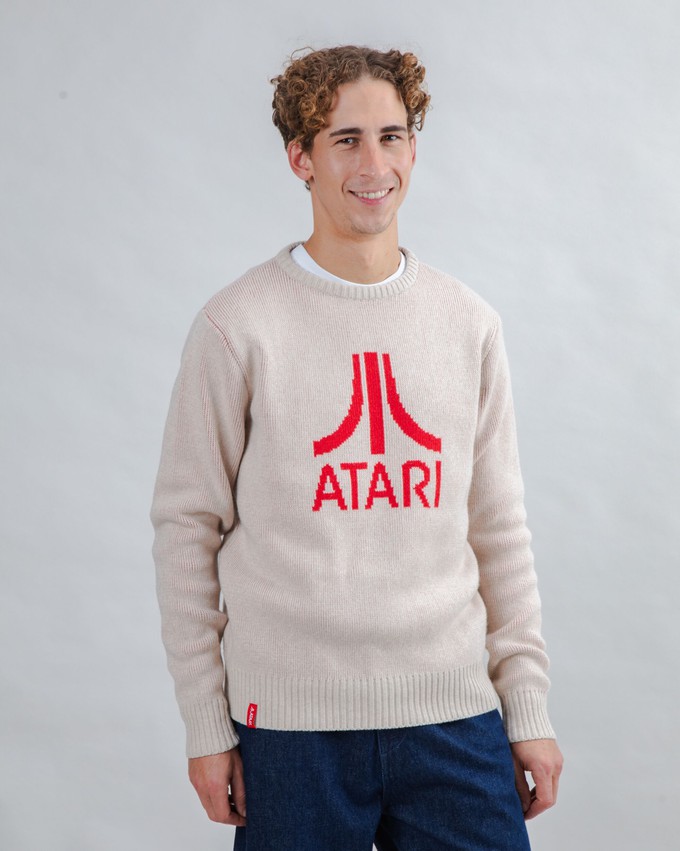 Atari Sweater Logo Jacquard Red from Brava Fabrics