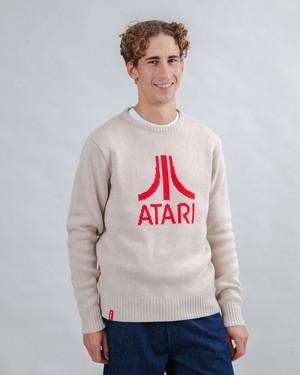 Atari Sweater Logo Jacquard Red from Brava Fabrics