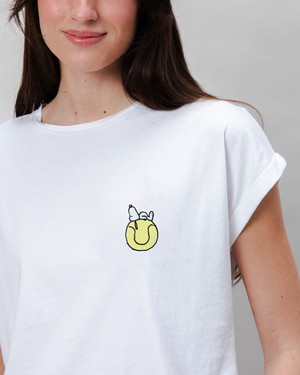 Peanuts Tennis Double Fault Snoopy Scoop Tee White from Brava Fabrics