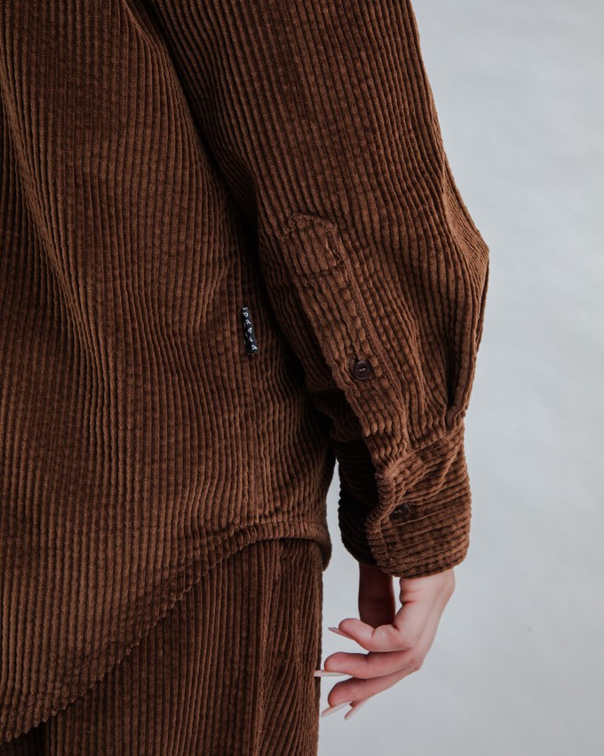 Corduroy Long Overshirt Chocolate from Brava Fabrics