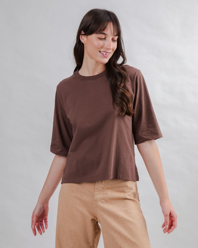 Bombon Label Squared Tee Brown from Brava Fabrics