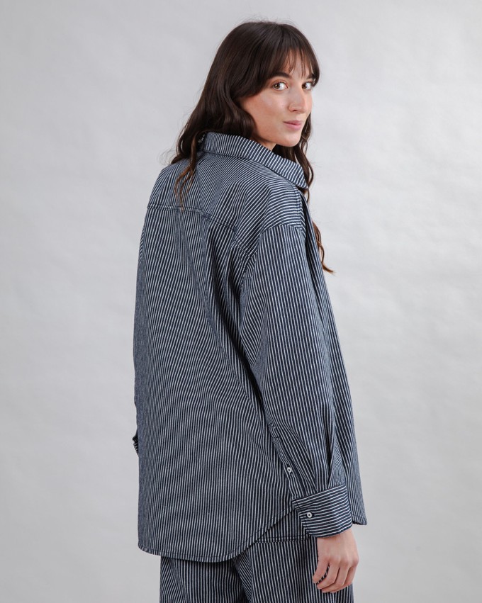 Striped Denim Long Overshirt from Brava Fabrics