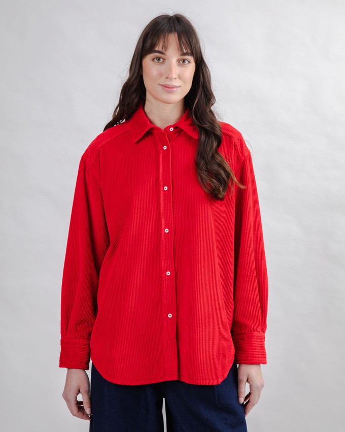 Corduroy Long Overshirt Red from Brava Fabrics