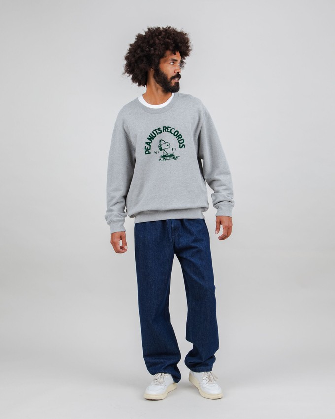 Peanuts Records Sweatshirt Grey from Brava Fabrics