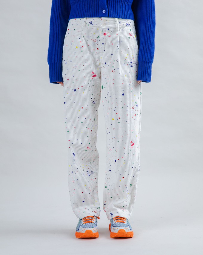 Splash Paint Corduroy Pleated Pants from Brava Fabrics