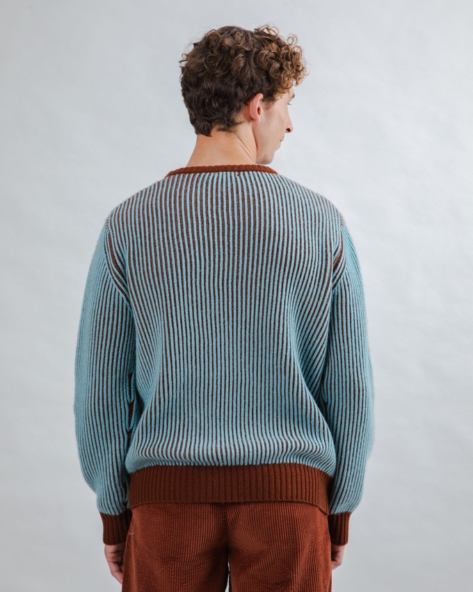 Bicolor Wool Sweater Blue from Brava Fabrics