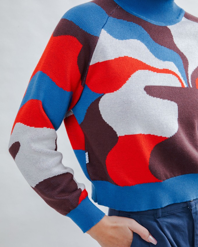 Jacquard Cropped Sweater Sobremesa from Brava Fabrics