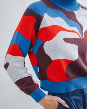 Jacquard Cropped Sweater Sobremesa from Brava Fabrics