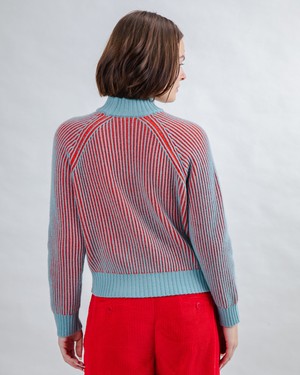 Bicolor Wool Cropped Sweater Blue from Brava Fabrics