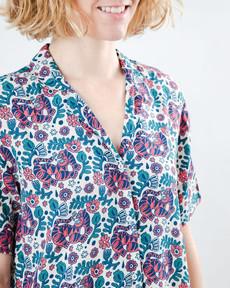 Asis Percales Tigris Aloha Blouse Ecru via Brava Fabrics