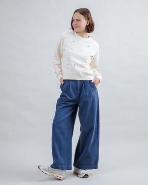 Splash Paint Rounded Sweatshirt Ecru from Brava Fabrics