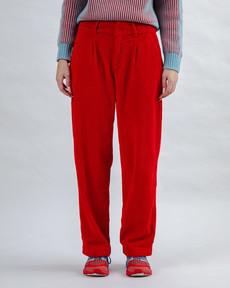 Corduroy Pleated Pants Red via Brava Fabrics