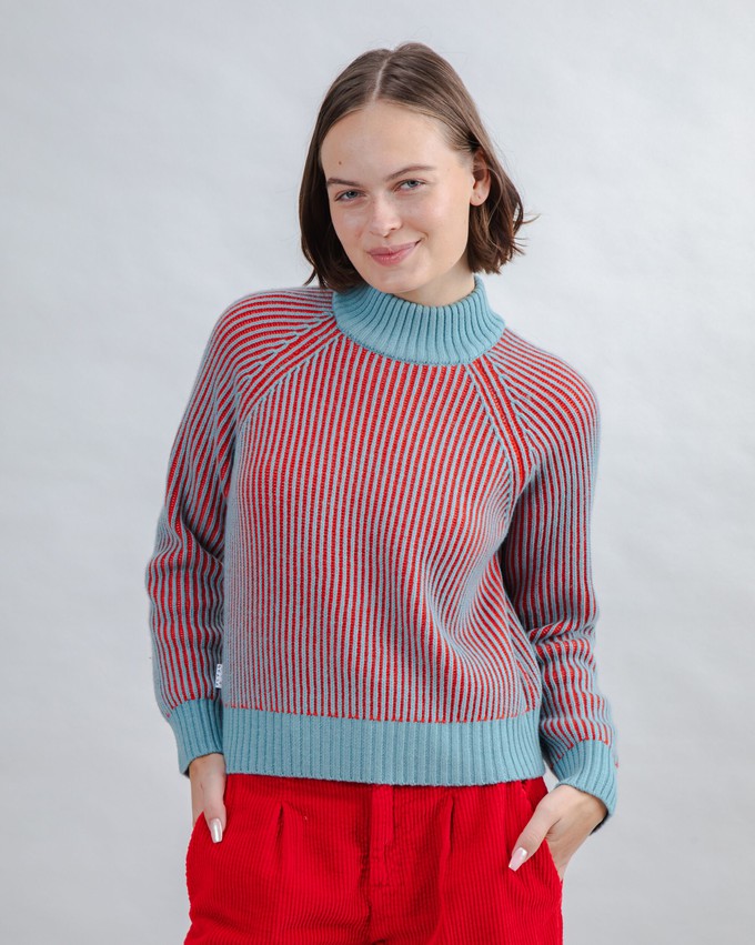 Bicolor Wool Cropped Sweater Blue from Brava Fabrics