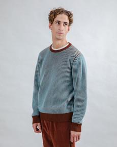 Bicolor Wool Sweater Blue via Brava Fabrics