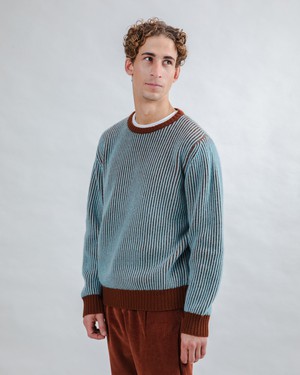 Bicolor Wool Sweater Blue from Brava Fabrics