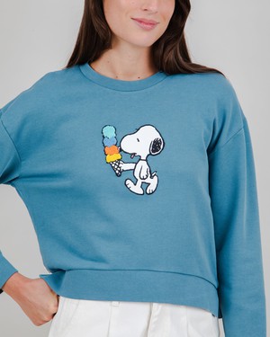Peanuts Icecream Sweatshirt Blue from Brava Fabrics