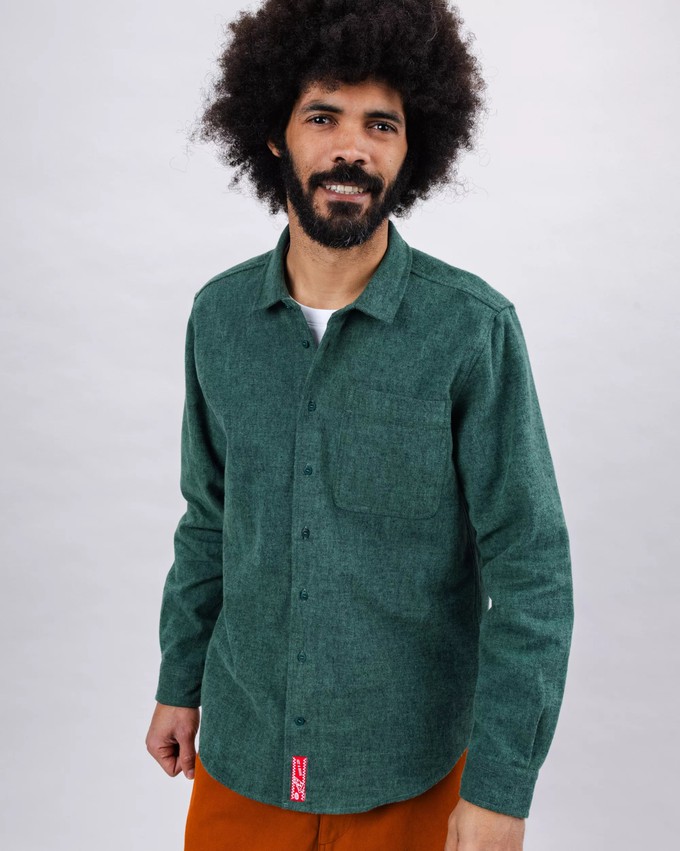 Pizza Flannel Overshirt Green from Brava Fabrics