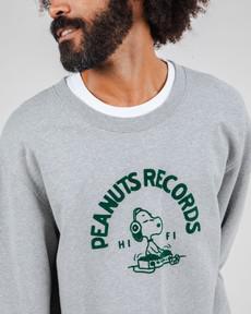 Peanuts Records Sweatshirt Grey via Brava Fabrics