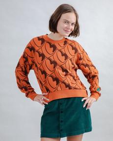 Bombon Allover Rounded Sweatshirt Brown via Brava Fabrics