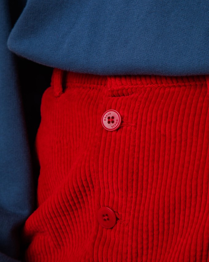 Corduroy Mini Skirt Red from Brava Fabrics