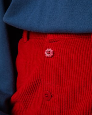 Corduroy Mini Skirt Red from Brava Fabrics