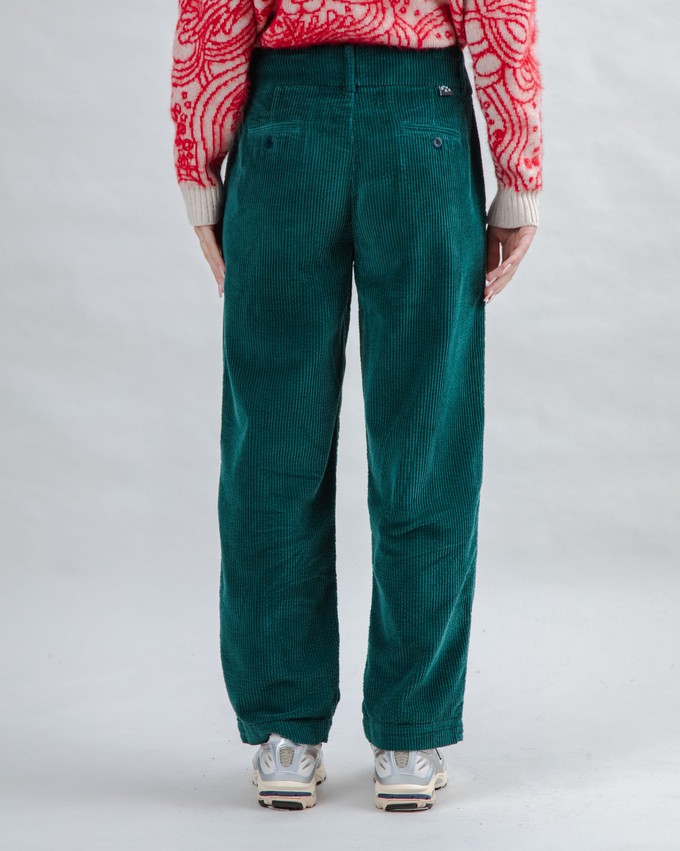 Corduroy Pleated Pants Dark Green from Brava Fabrics