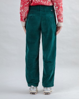 Corduroy Pleated Pants Dark Green from Brava Fabrics