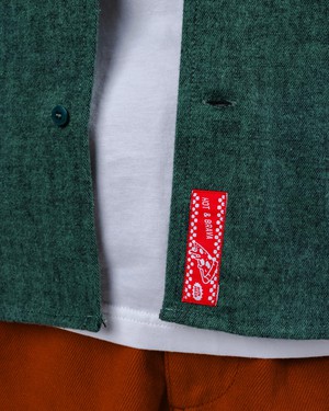 Pizza Flannel Overshirt Green from Brava Fabrics