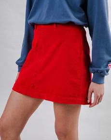 Corduroy Mini Skirt Red via Brava Fabrics