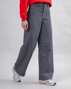 Denim Stripes Straight Leg Pants via Brava Fabrics