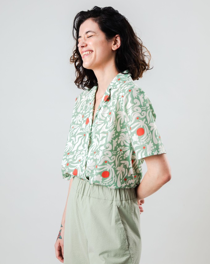 Ola de Calor Aloha Blouse Light Green from Brava Fabrics