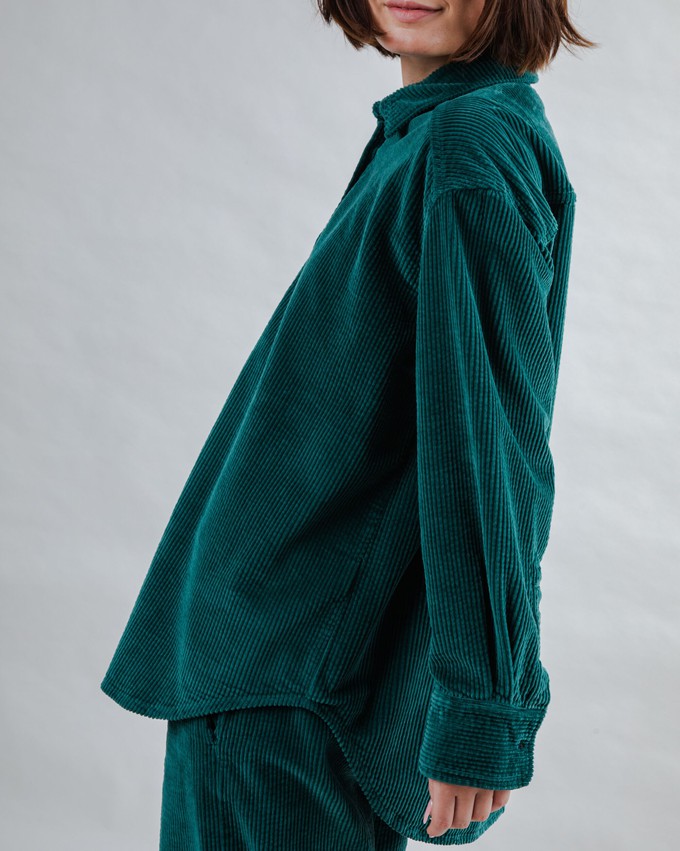 Corduroy Long Overshirt Green from Brava Fabrics