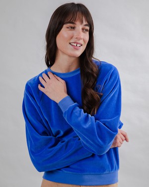 Velvet Raglan Sweatshirt Klein Blue from Brava Fabrics
