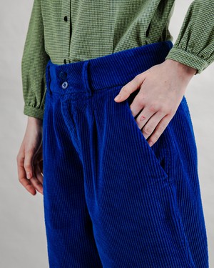 Corduroy Pleated Pants Klein Blue from Brava Fabrics