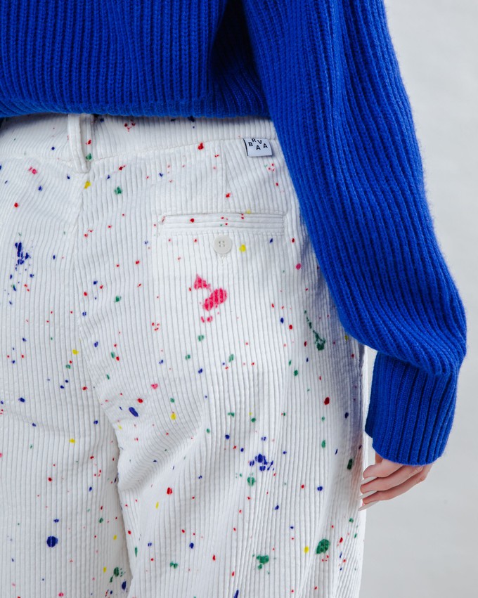 Splash Paint Corduroy Pleated Pants from Brava Fabrics
