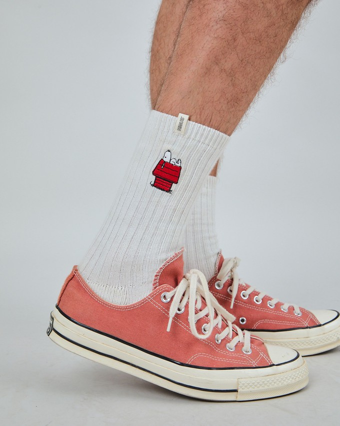 Peanuts Doghouse Socks White from Brava Fabrics