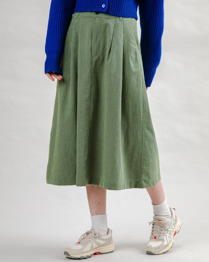 Checks Midi Skirt Olive from Brava Fabrics