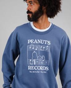Peanuts Classic Records Sweatshirt Blue via Brava Fabrics