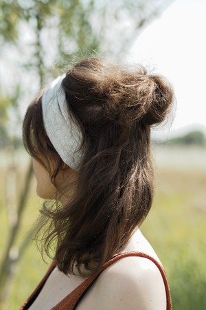 Hair Ribbon N°1 - Organic Textiles (S-Light Grey) from BROL - Bewust Breigoed