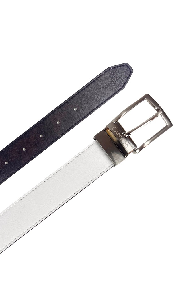 Reverse reversible belt – White/Chocolate from CANUSSA